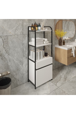 Çekmeceli Banyo Düzenleyici Mutfak Rafı Banyo Dolabı Çok Amaçlı D