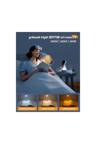 Şarj Edilebilir Kitap Işığı, 10 Led İle 80 Saat Kullanım Süresi 10 Parça Siyah