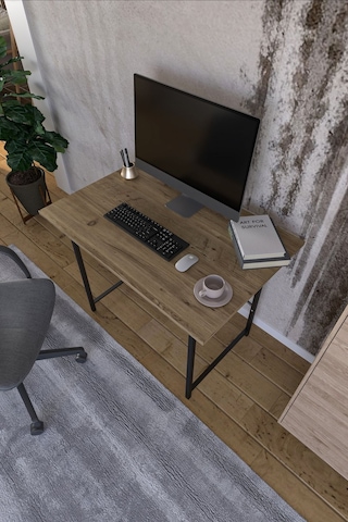 Metal Ayaklı Çalışma Masası  Ofis Masası Atlantik Çam 60 x 90 CM Atlantik Çam