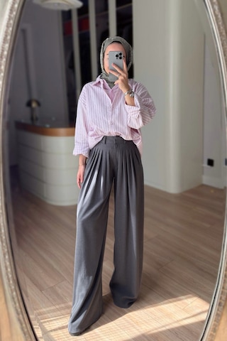 Kahijab Pileli Pantolon - Gri