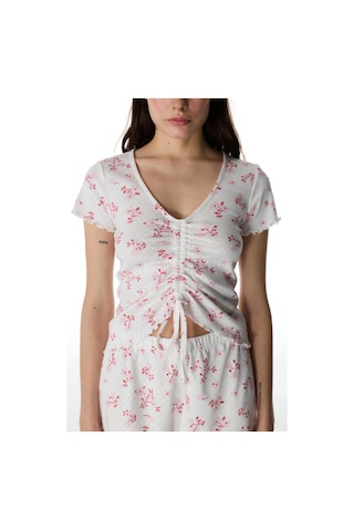 Penti Pembe Blossom Pamuklu Pointel Tişört Pijama Üstü