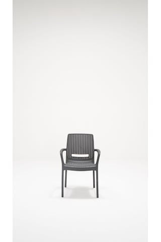 4 Adet Rattan Lüx Antrasit Sandalye / Balkon-Bahçe-Teras Antrasit