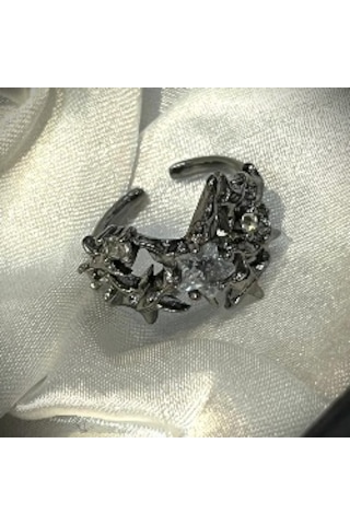 Dükkan Design Yıldızlar Toluluğu Taşlı Yüzük Antrasit