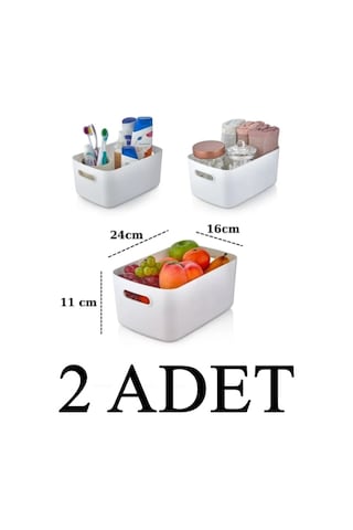 2 Adet 3.5 Lt Dolap Içi, Buzdolabı Düzenleyici, Banyo Organizer Sepet Beyaz