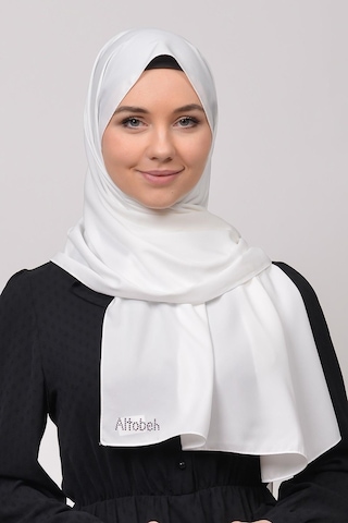 Altobeh Medine İpeği Düz Tesettür Şal - Ekru