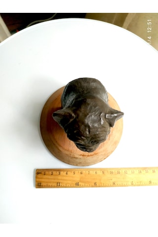Omeniv Antika Art Deco Bronz Köpek Pug Büst Heykel Biblo Figür
