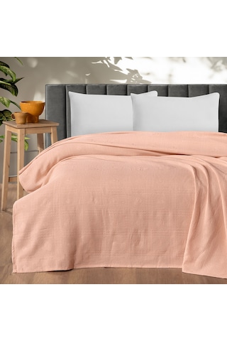 Maxstyle Çift Kişilik %100 Pamuk Pike Somon 200x220 Cm Renkli