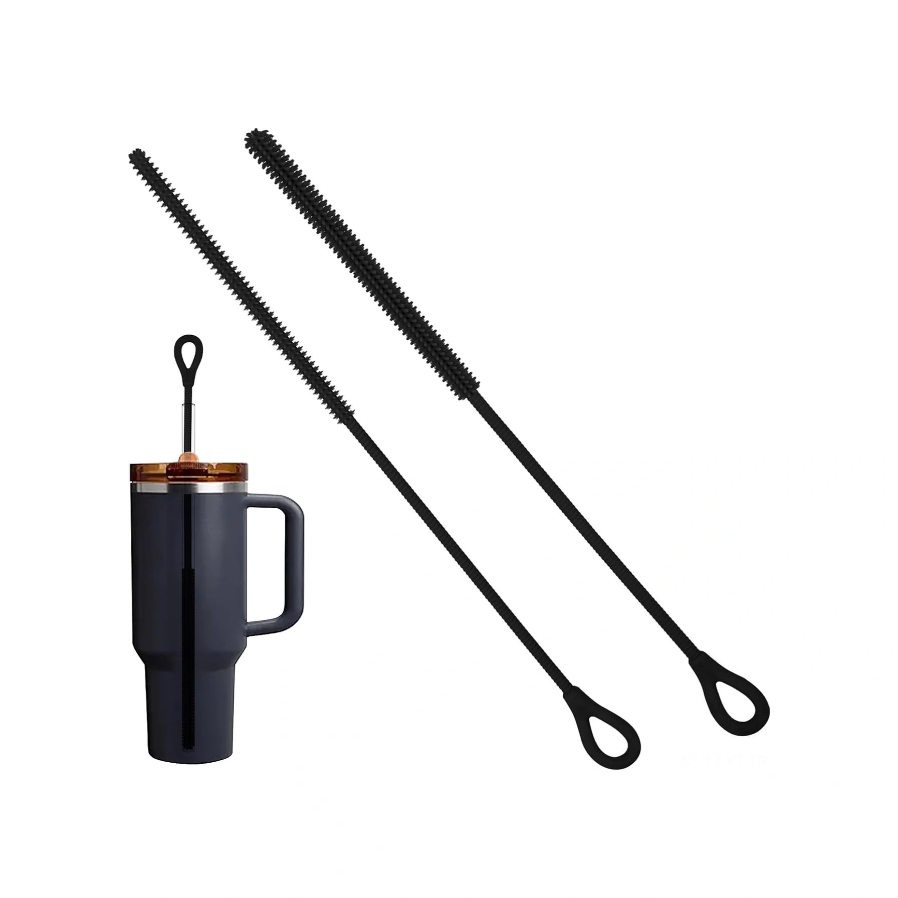 Youtek 2 Adet 25cm Silikon Pipet Temizleme Fırçası - Esnek Çelik Çekirdekli, Yeniden Kullanılabilir, Uzun Saplı Yumuşak Tüylü, Cam Pipetler Ve Karıştırma Bardakları İçin 6mm+9mm Siyah