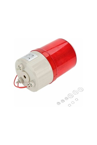 Led Flaşlı Döner Uyarı Lambası 220v 2a Kırmızı Alarm Sistemi 8 8 15cm