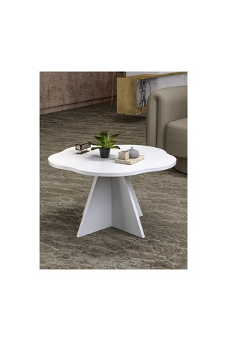 Northcity Çiçek Orta Sehpa Beyaz 70 Cm Abanoz - Beyaz