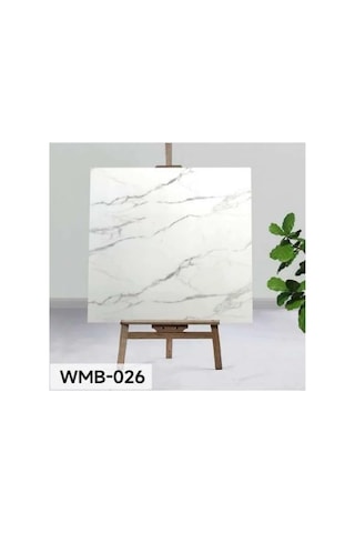Yapışkanlı Beyaz Mermer Desenli Duvar Sticker, 30x30 Cm, 6 Adet, Kolay Uygulamalı, Wmb-026 Çok Renkli