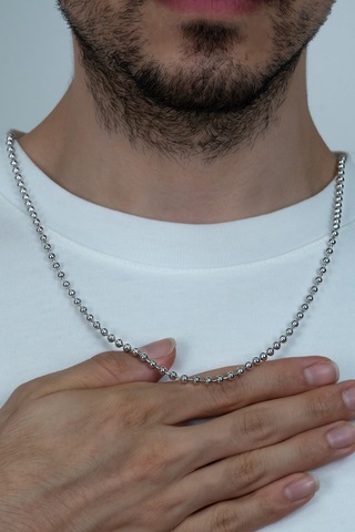 Erkek Çelik Kolye Top Zincir Spor Model 4 Mm 56 Cm Jdepp (31175627) Beyaz