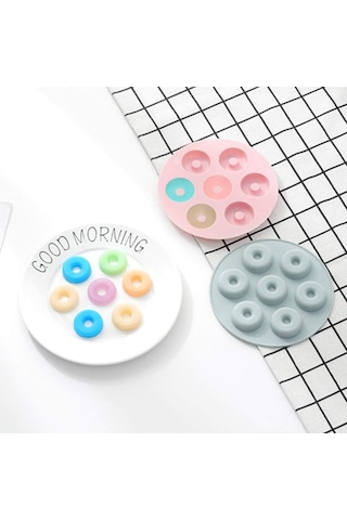 Tahtakale Toptancı Silikon Mini Donut Çikolata Ve Jelibon Kalıbı 7 Li Çok Renkli