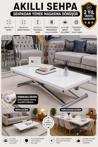 Home Üst Tabla Mdf Beyaz Oval Köşe Alt Krom