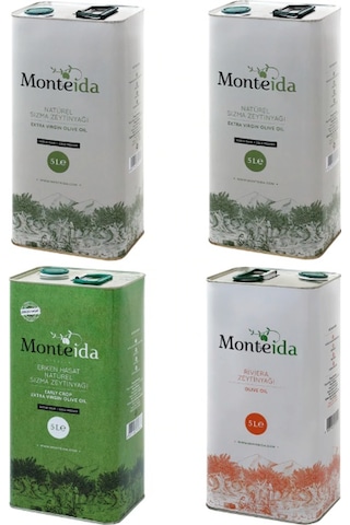 Monteida Soğuk Sıkım Zeytinyağı 2 x 5 L + Monteida Soğuk Sıkım Zeytinyağı 5 L + Monteida Riviera Zeytinyağı 5 L Monteida Soğuk Sıkım Zeytinyağı 2 x 5 L + Monteida Soğuk Sıkım Zeytinyağı 5 L + Monteida Riviera Zeytinyağı 5 L