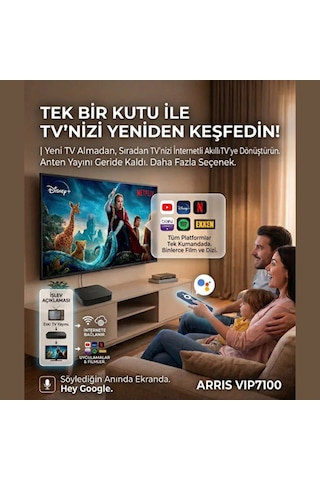 Arris 4k Android 12 Tv Box  Lisanslı Sesli Komutlu Kumanda Akıllı Televizyon Kutusu