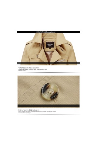 Erkek İnce Günlük Ceket Erkek Orta Boy Rüzgarlık Ceket Siyah