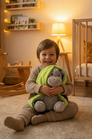 Yumuşacık Sevimli Fermuarlı Avokado Eşek Peluş Oyuncak 27 Cm Çok Renkli