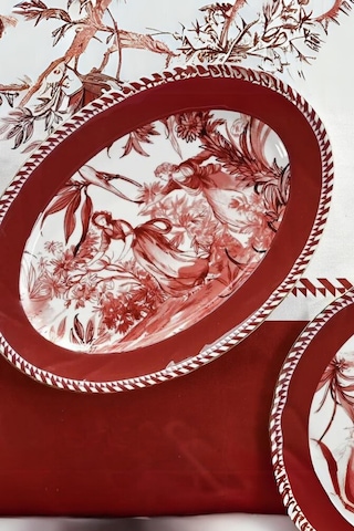 Le Rouge Oval Porselen Tabak 36x26 Cm Kırmızı