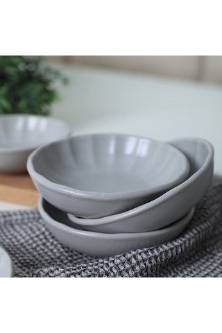 Keramika Mat Gri Sirius Çerezlik / Sosluk 12 Cm 6 Adet 995