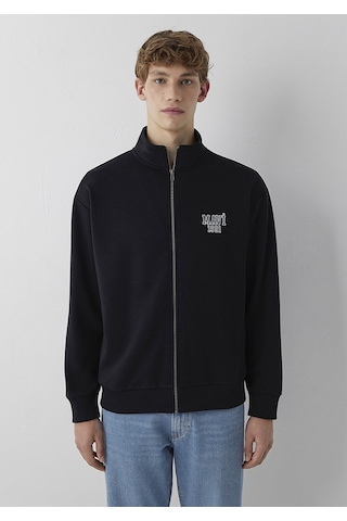 Mavi Logo Full Zıp Sweatshırt Siyah