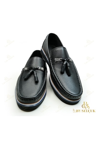 Loafer Eva Taba Siyah Deri