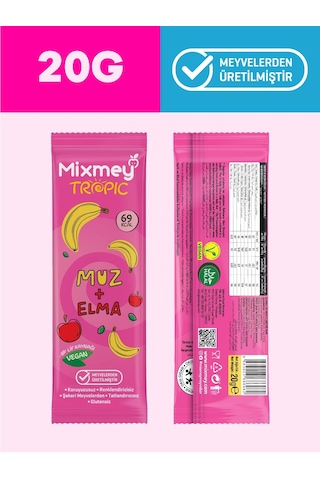 Mixmey Tropik Meyve Bar Serisi 10 Adet | Atıştırmalıklar – Vegan, Glutensiz (20GR X 10 ADET)