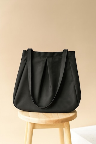 Siyah Çok Amaçlı Premium Oversize Düz Orta Boy Kanvas Kadın El Ve Omuz Çantası Siyah