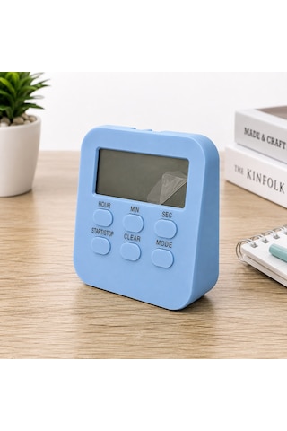 Dol288- Mavi Öğrenci Kronometre Büyük Lcd Ekranlı Manyetik Zamanlayıcı Alarm, Geri Sayım, Ileri Sayım, Kronometre Ve Saat Modu Ders, Mutfak, Spor Ve Ofis Için