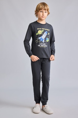 Defacto Regular Fit Karanlıkta Parlayan Baskılı 2li Pijama Takımı Erkek Çocuk I1826a826auar221 Antrasit-ar221