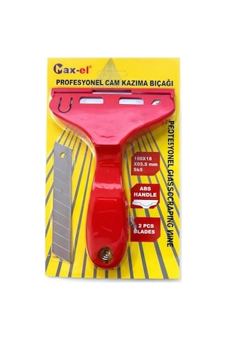 Profesyonel Cam Kazıma Bıçağı, Sk5 Çelik Keskin Uç, Abs Ergonomik Sap, 100x18 Mm, 2 Yedek Bıçaklı Cam Ve Yüze Diğer