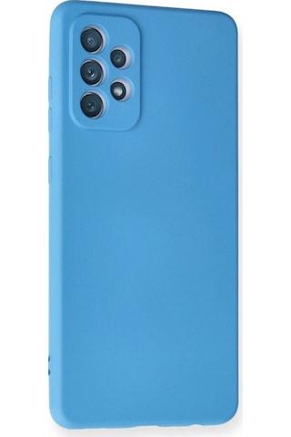 Samsung Uyumlu Galaxy A72 Kılıf Nano İçi Kadife Silikon Mavi