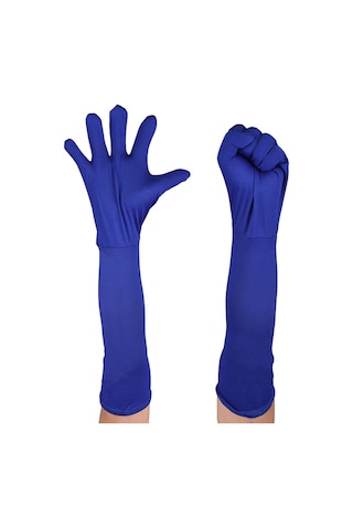 Lemestar Mavi Esnek Lifli Fotoğraf Çekim Kullanıma Uygun Uzun Parmak Eldiveni
