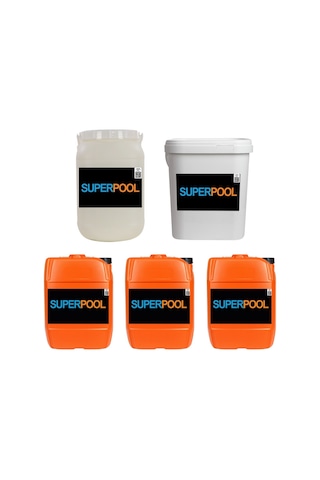 Superpool 5'li Havuz Bakım Kimyasal Seti 90'lık 25 Kg Superpool 5'li Havuz Bakım Kimyasal Seti 90'lık 25 Kg