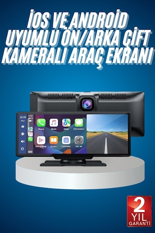 4k Ultra Araç İçi Ön Ve Arka Kameralı Ekran Hd 2 Kameralı Torpido Üstü Araç Multimedya Tkdytgsuyssyr864aaw Diğer