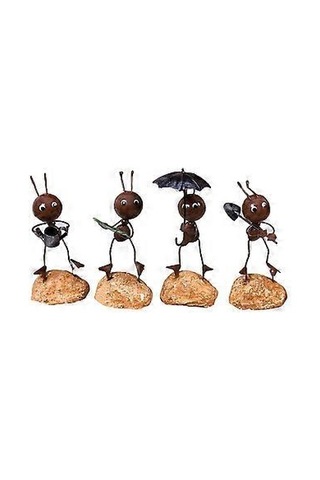 Karınca Dekor Demir Deri Karınca Modelleri Ev Araba Dekorasyonu İçin Şemsiye Tutan 2'li Paket Süsü Diğer