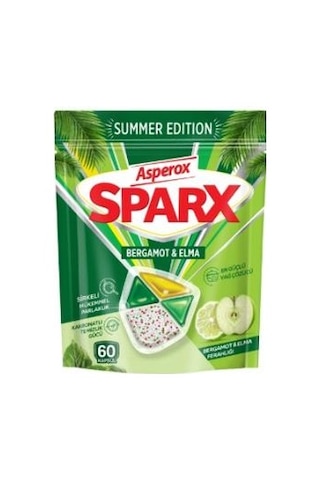 Asperox Sparx Summer Edition Bergamot & Elma Ferahlığı Bulaşık Makinesi Deterjan Kapsülü 60 Lı