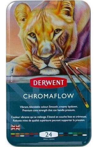 DERWENT CHROMAFLOW 24'LÜ METAL KUTU YENİ