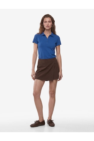 Koton Pamuklu Slim Fit Kısa Kollu Düğmeli Polo Yaka Tişört Lacivert 6sak50482ek