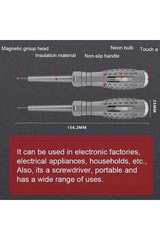Yifomall Çok Amaçlı Elektrik Test Kalemi Ve Tornavida - Sarı Çapraz Uçlu, Taşınabilir Ve Yüksek Hassasiyetli