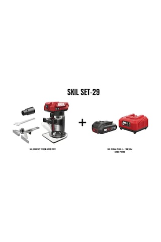 Skil Set-29 Skil Compact 3170CA Akülü Freze + Skil 3136AA 2.0AH Li + 2.4A Şarj Cihazı Promo