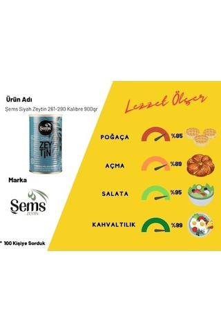 Şems 261 - 290 Kalibre Ekonomik Paket Siyah Sele Zeytin 2 x 900 G