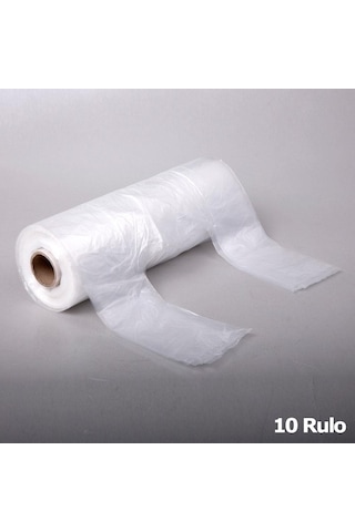 Şeffaf Market Rulo Torba Poşet - Hışır Atlet Poşet - Küçük Boy - 200 Adetlik 10 Rulo