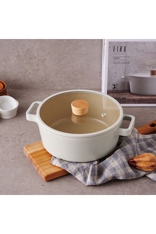 Neoflam Fika Cam Kapaklı Alüminyum Döküm Tencere & Tava Seti