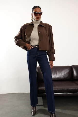 Kahverengi Piliseli Bomber Ceket Kahverengi