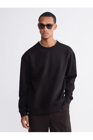LC Waikiki Lcw Vision Kahverengi Bisiklet Yaka Erkek Kalın Sweatshirt Dark Brown