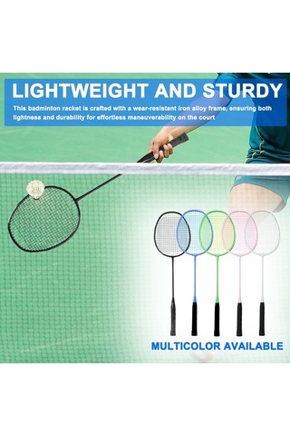 Flybuy Ve Tüylü Top Seti Sağlam Raketi Profesyonel Performans İle Hafif Demir Badminton Alaşımlı 3 - Vb