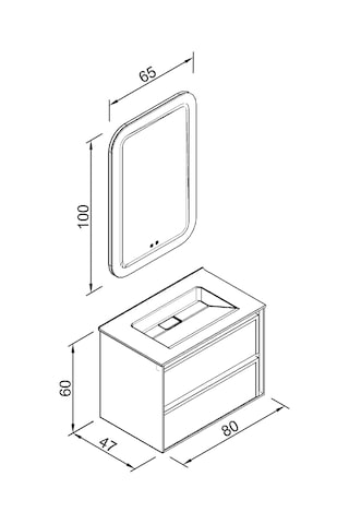Elisa 80 Cm Banyo Dolabı - Antrasit