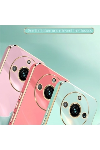 My Topped Realme 11 Pro + 5g Xınlı Düz Kenar 6d Elektrolizle Tpu Sert Koruma Telefon Kılıfı Kırmızı Kırmızı