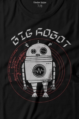Kendim Seçtim Big Robot 2 Comics Çizgi Film Minimal Dizi Baskılı Tişört Çocuk T-shirt 001